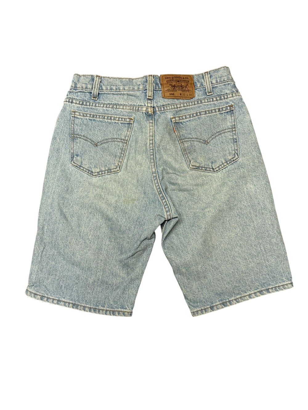 Vintage 90s Levi's 550 Shorts Mens 32 Blue Denim Light Wash Bermuda Relaxed USA